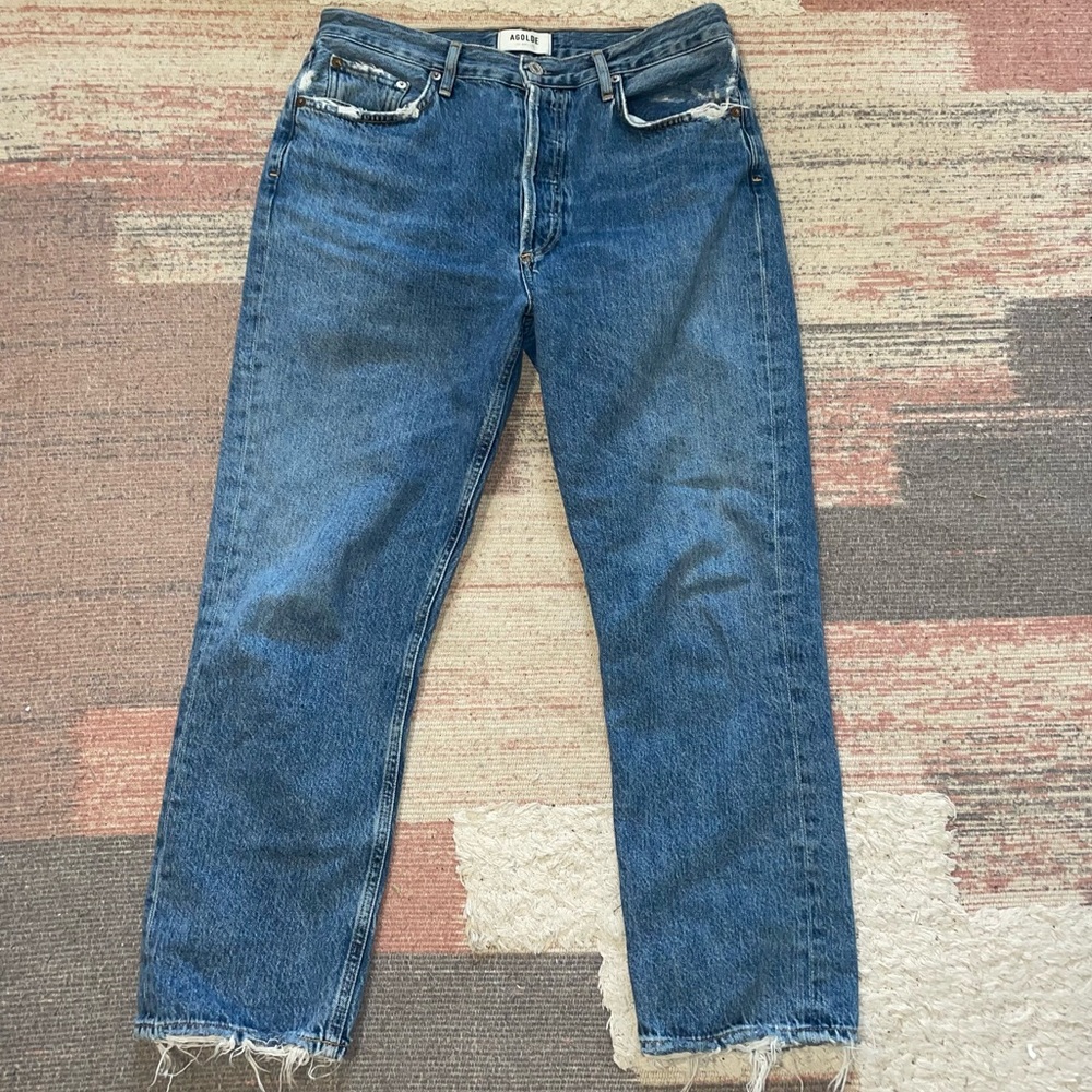 Agolde medium wash relaxed jeans